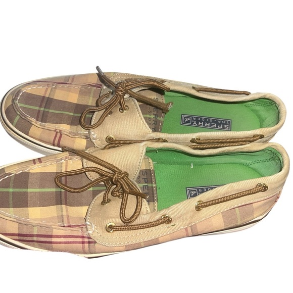 Sperry Vintage Top-Sider Boat Shoes Plaid Preppy Coastal Grandma Y2K Size 9 - Picture 4 of 4